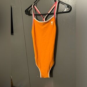 TYR Reversable Swimsuit Orange and Maroon